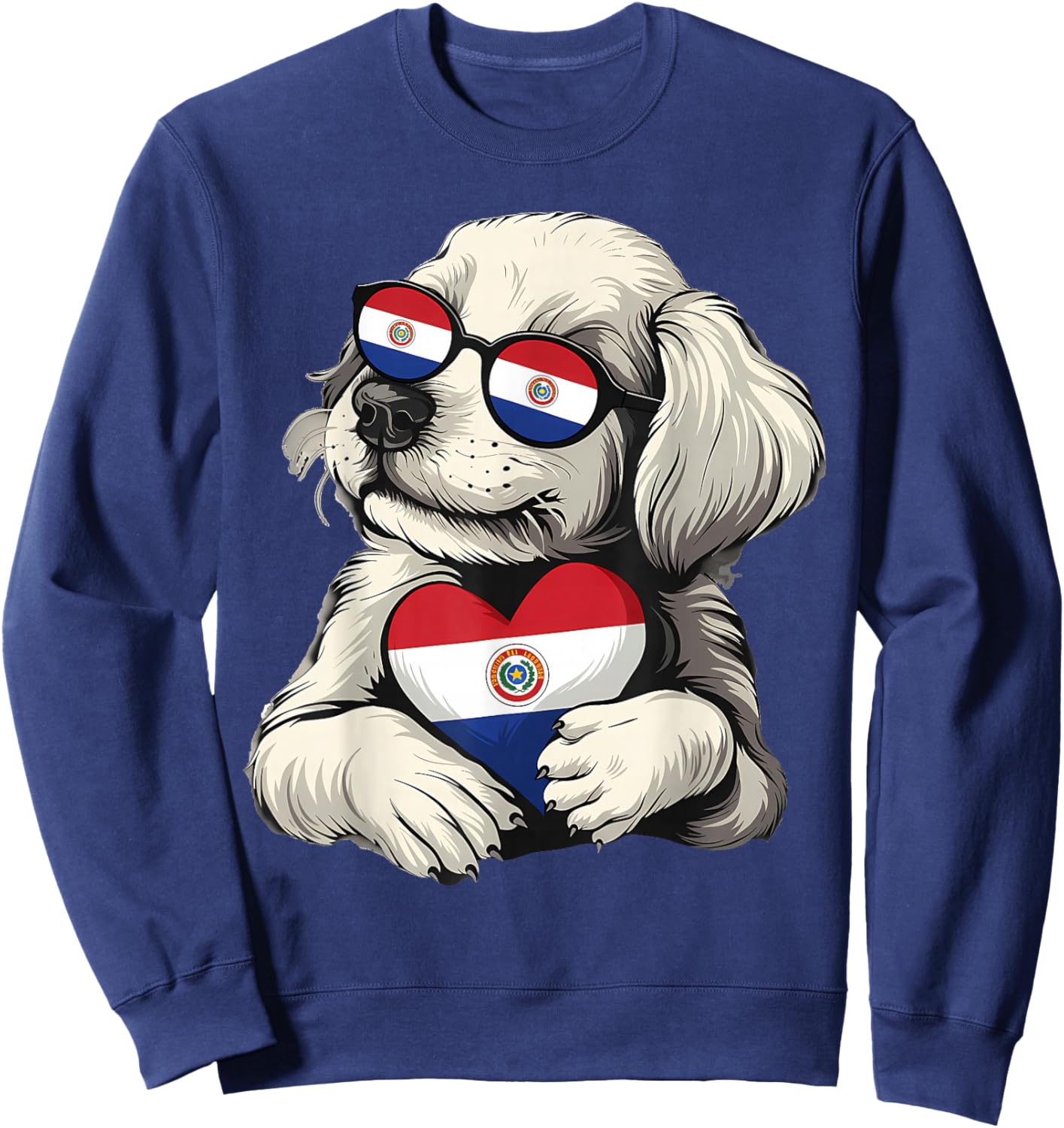Paraguay Flag Dog Paraguayan Roots Sweatshirt - Sweatshirt | Navy