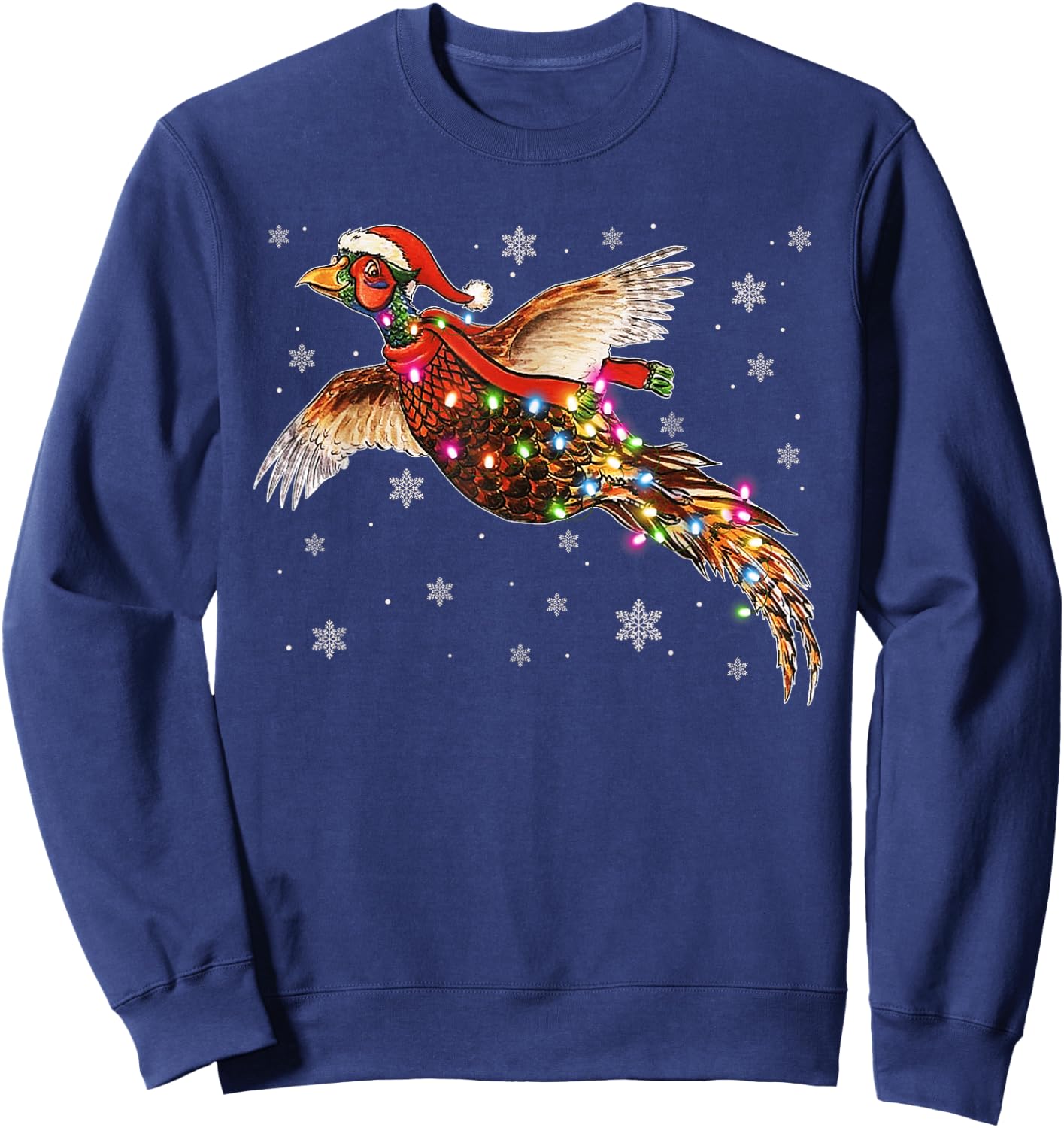 Pheasant Santa Hat Christmas For Pheasant Xmas Gift Sweatshirt - Sweatshirt | Navy