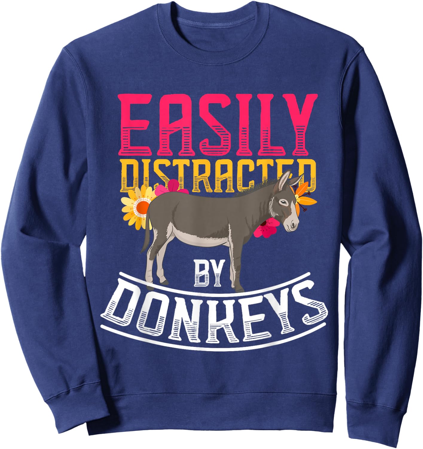 Funny Farm Animal Gift Donkey Sweatshirt - Sweatshirt | Navy