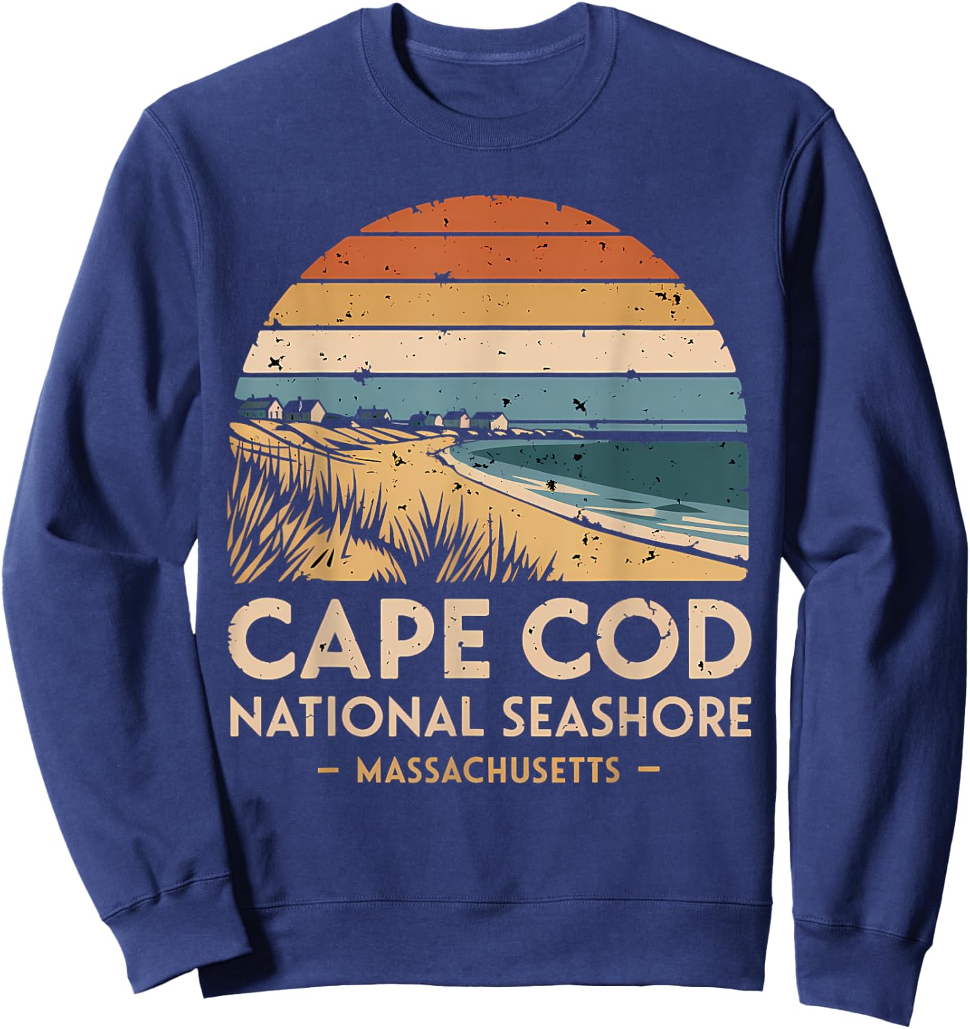 Vintage Cape Cod National Seashore Massachusetts Souvenir Sweatshirt - Sweatshirt | Navy