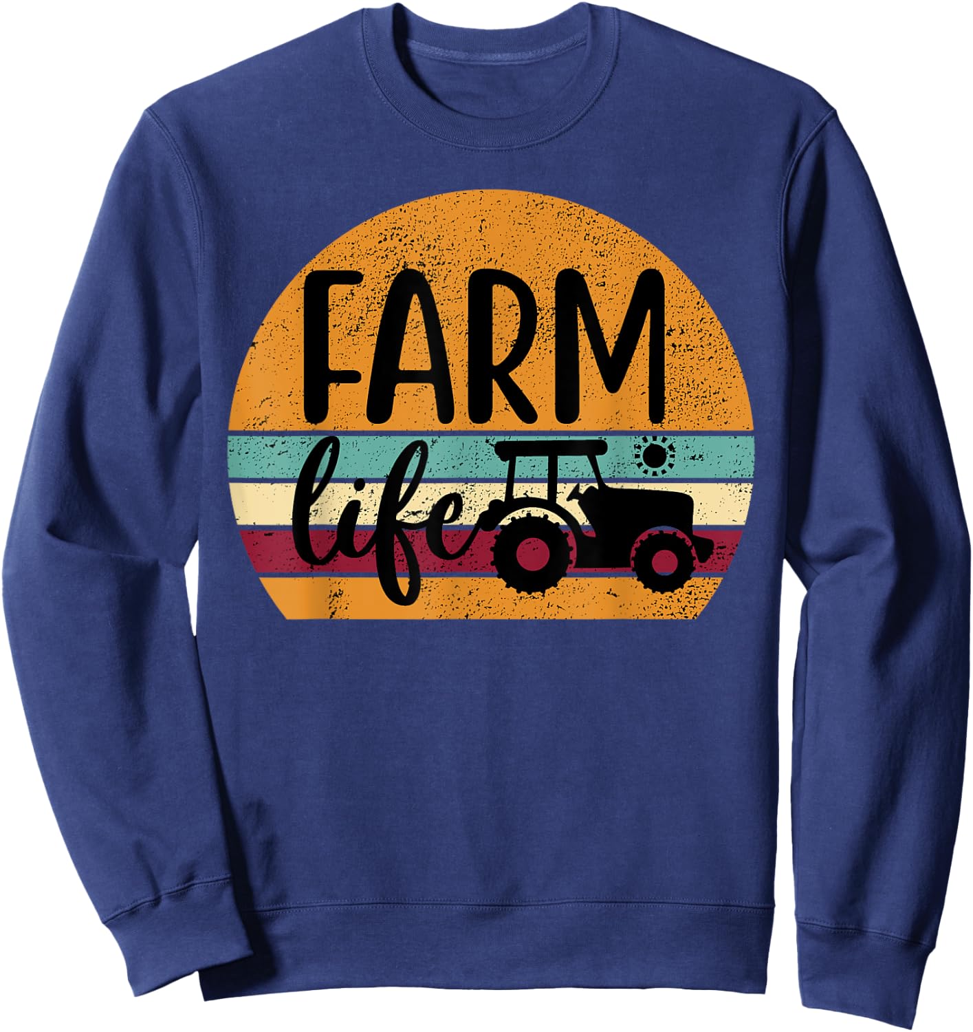 Retro Vintage Farm Life Farmer Tractor Farmer Gift Sweatshirt - Sweatshirt | Navy