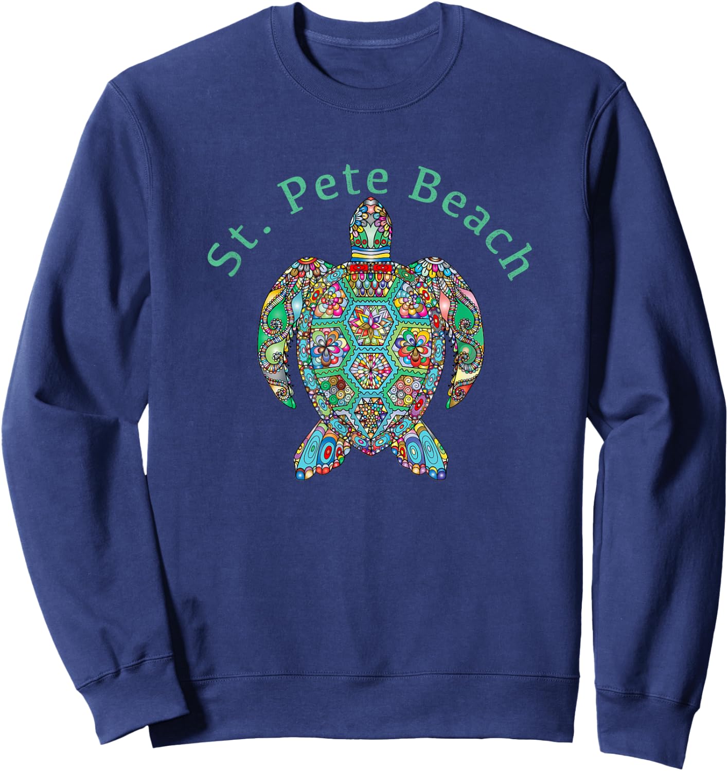 St. Pete Beach Tribal Turtle Gift Sweatshirt - Sweatshirt | Navy