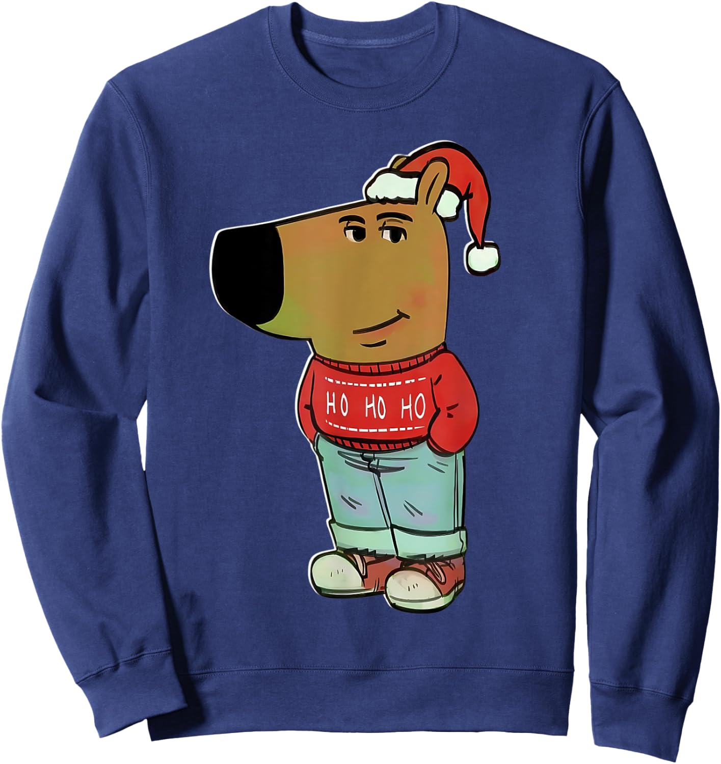 Chill Guy - My New Character Meme Christmas Chill Guy Sweatshirt - Sweatshirt | Navy