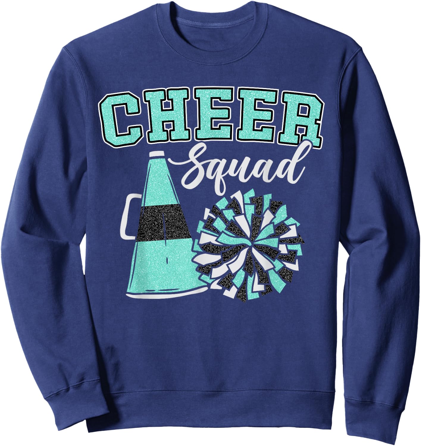 Cheer Squad Funny Cheerleader Cheerleading Teal Women Girl Sweatshirt - Sweatshirt | Navy