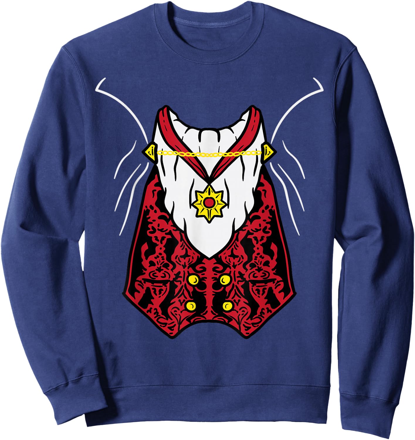 Dracula Vampire Uniform DIY Easy Lazy Halloween Costume Sweatshirt - Sweatshirt | Navy