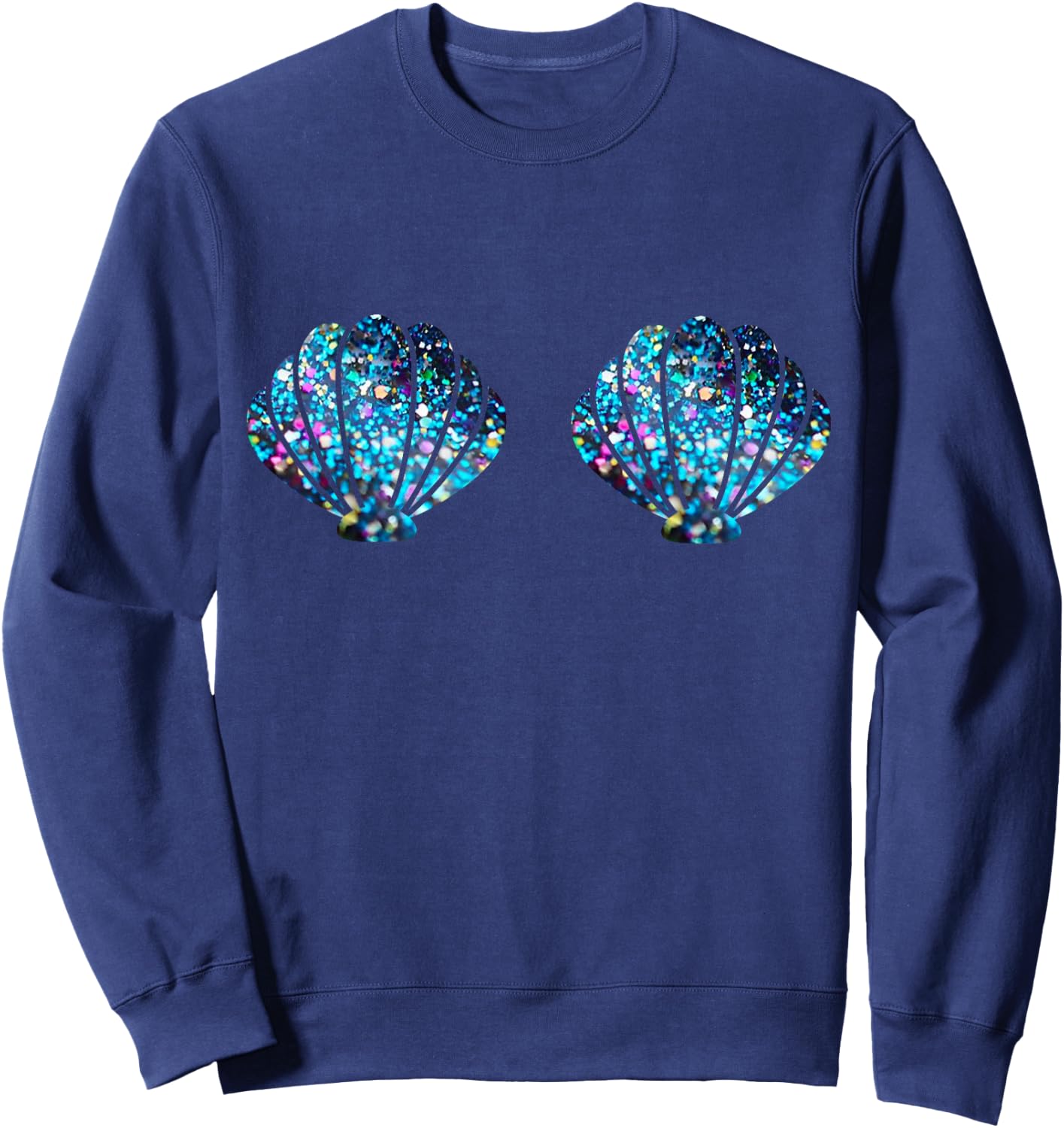 Mermaid Shell Shirt Mermaid Top Festival Birthday Party Sweatshirt - Sweatshirt | Navy