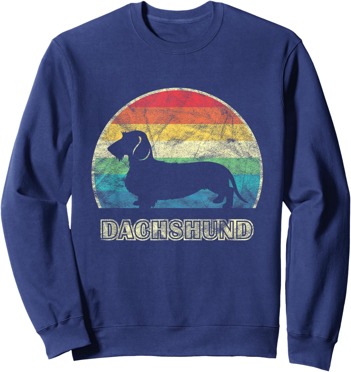 Wirehaired Dachshund Vintage Style Dog Sweatshirt - Sweatshirt | Navy