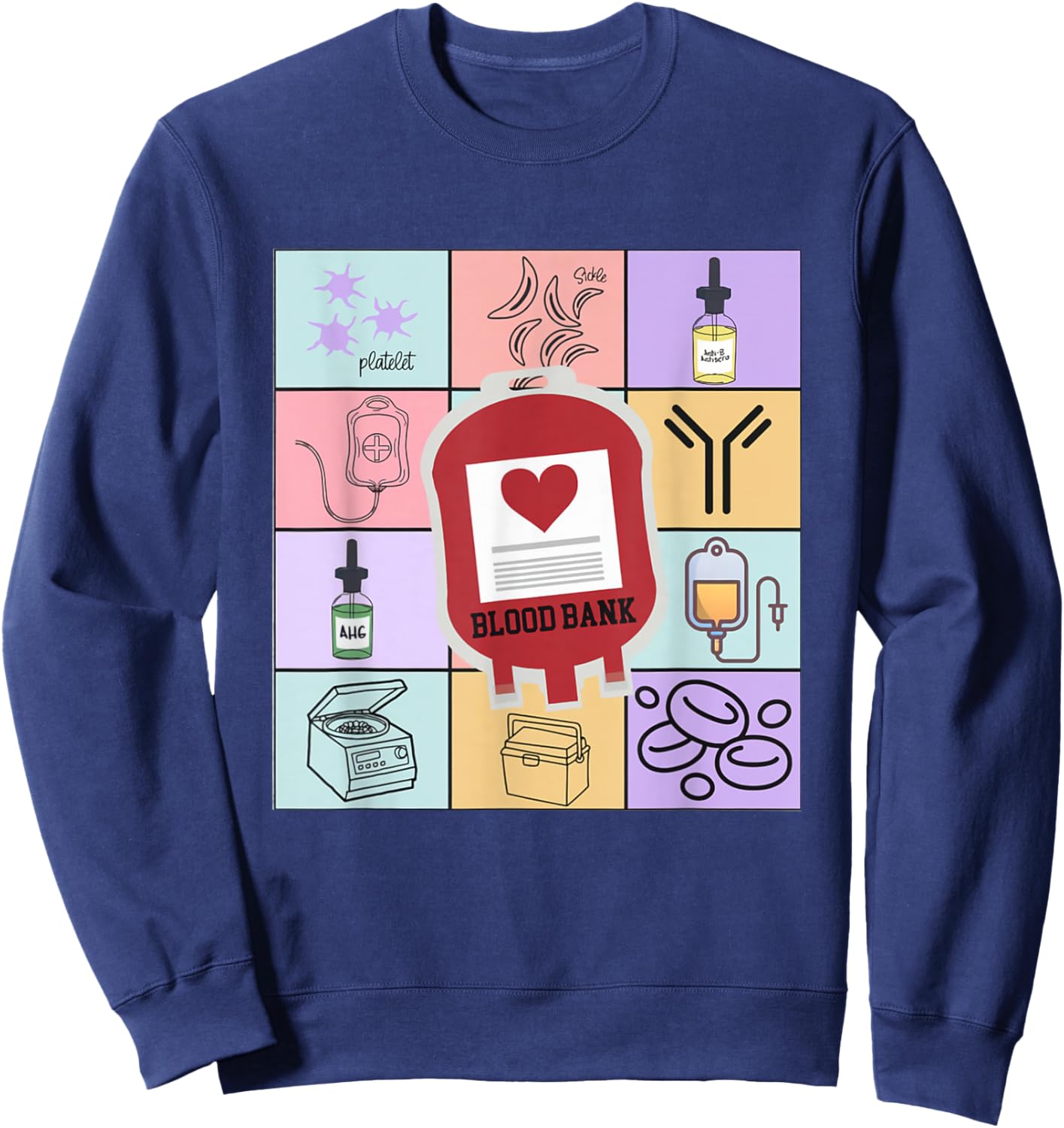 Blood Bank Tech Laboratory Blood Transfusion Blood Banker Sweatshirt - Sweatshirt | Navy