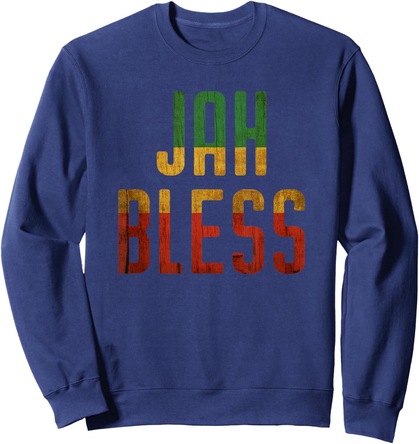Jah Bless Rasta T Shirt Jamaica Roots Rock Reggae Sweatshirt - Sweatshirt | Navy