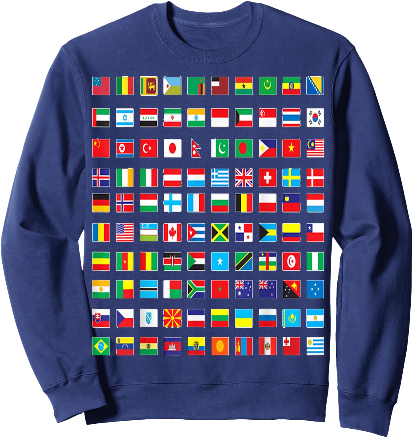 International world flags and world map for children Sweatshirt - Sweatshirt | Navy