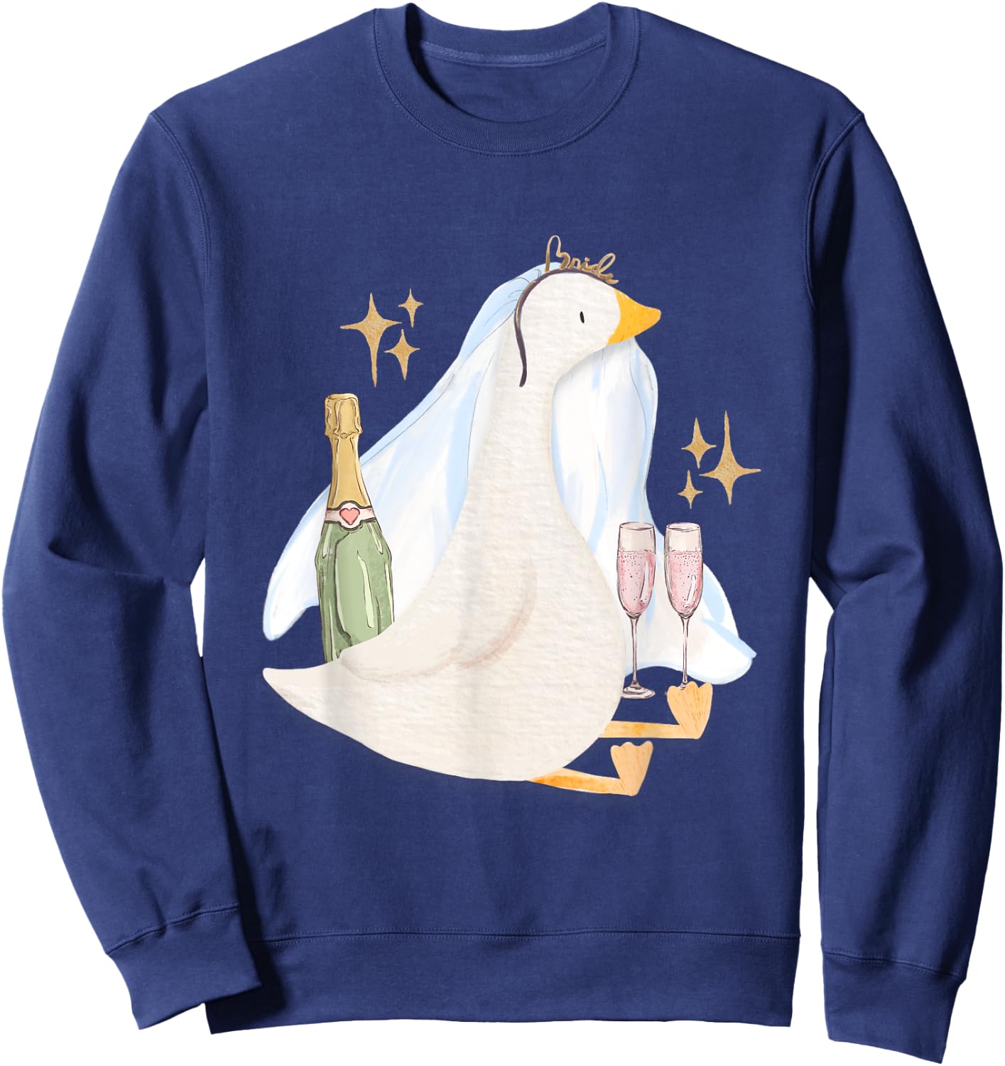 Silly Bride Goose Funny Silly Goose Bride Bachelorette Sweatshirt - Sweatshirt | Navy