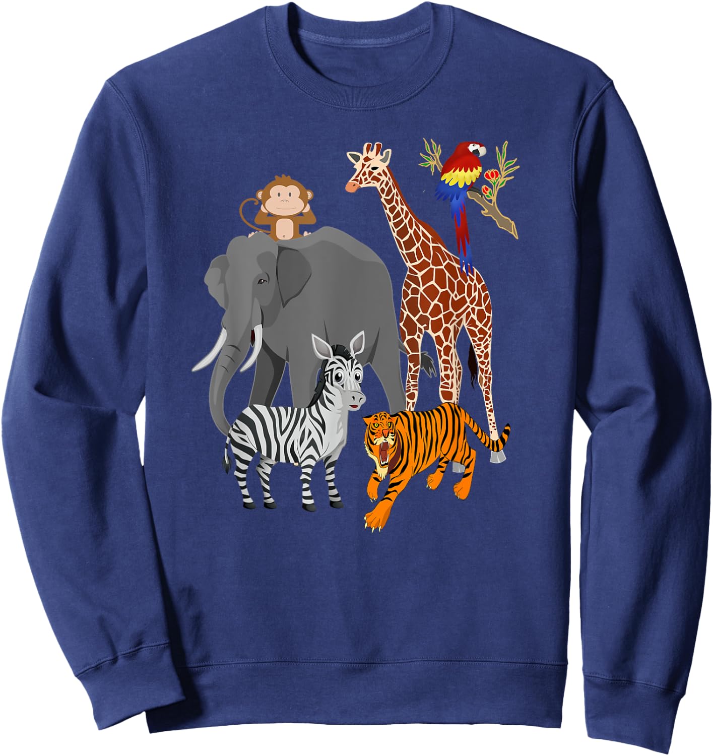 Zoo Animals Shirt Wildlife Birthday Party A Day At The Zoo Sweatshirt - Sweatshirt | Navy