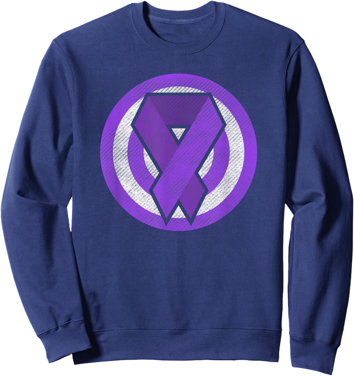 Epilepsy Awareness Purple Ribbon Super Hero Sweatshirt - Sweatshirt | Navy