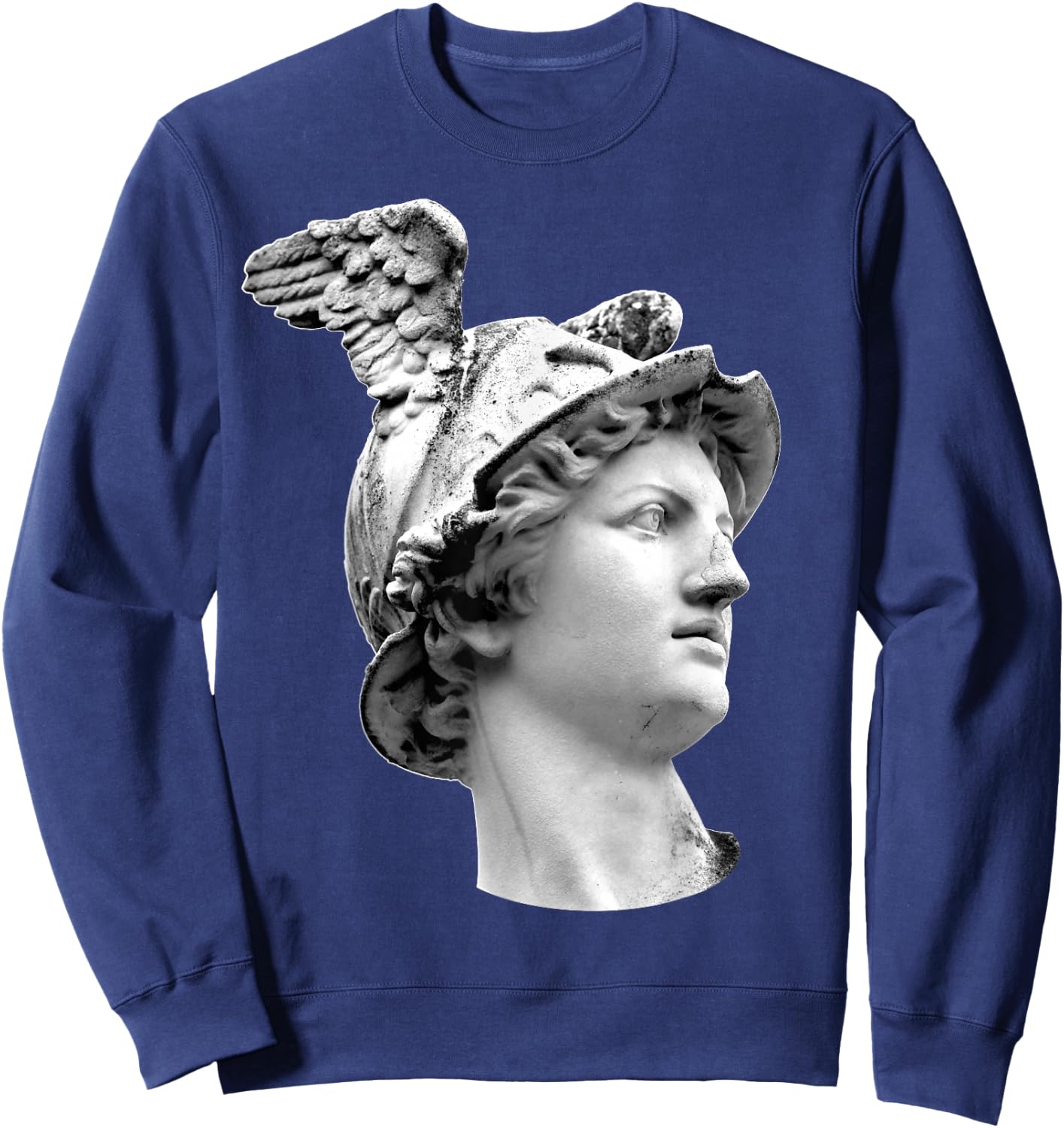 Hermes Mercury Statue Mythology Ancient Greek God Sweatshirt - Sweatshirt | Navy
