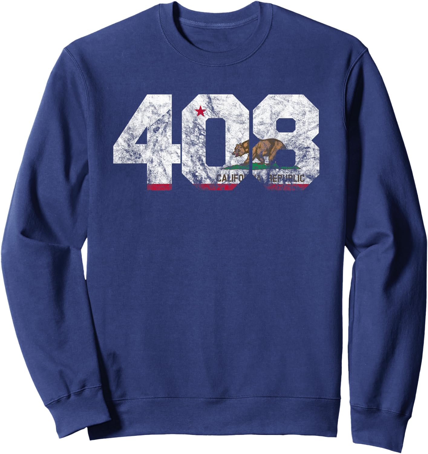 Area Code 408 shirt - San Jose California Sweatshirt - Sweatshirt | Navy