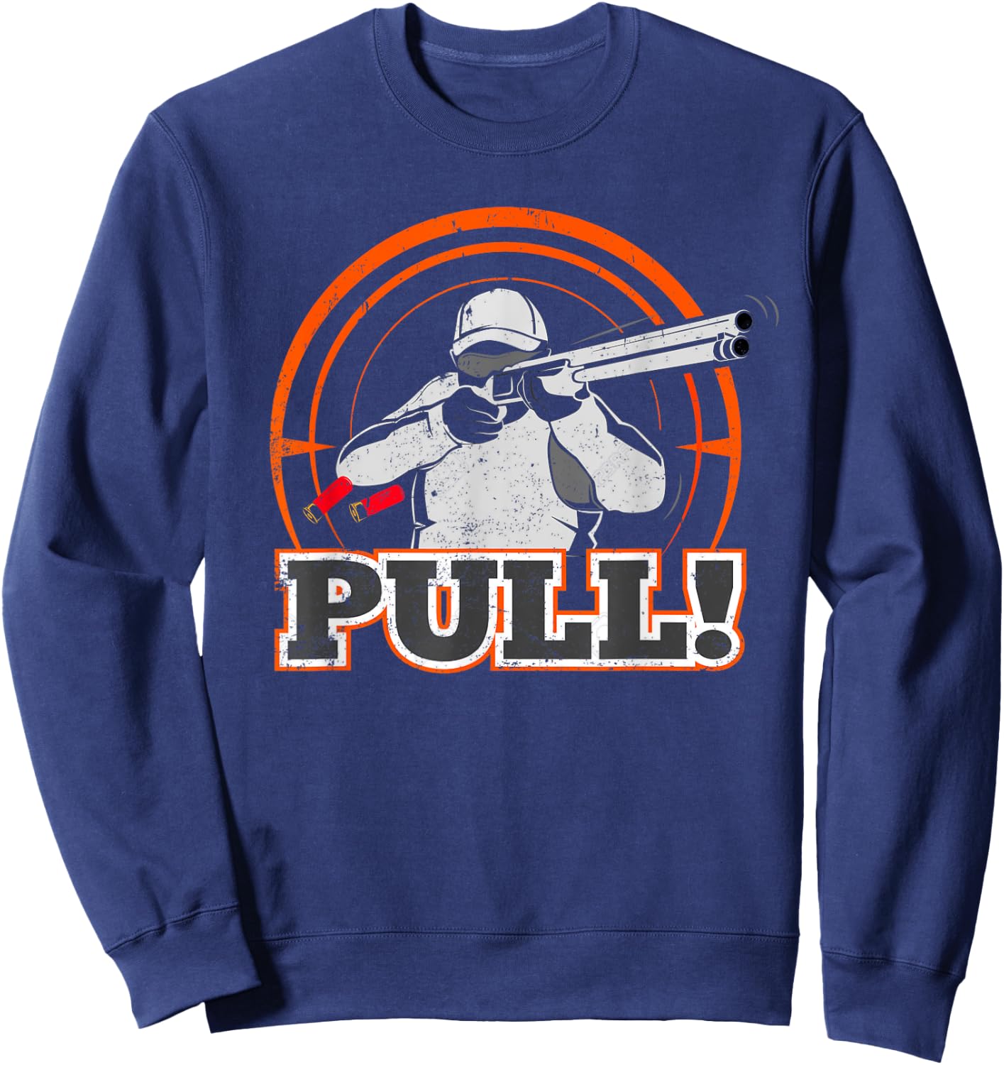 Pull Clay Skeet Shooting T Shirt Trap Shotgun Target Gift Sweatshirt - Sweatshirt | Navy