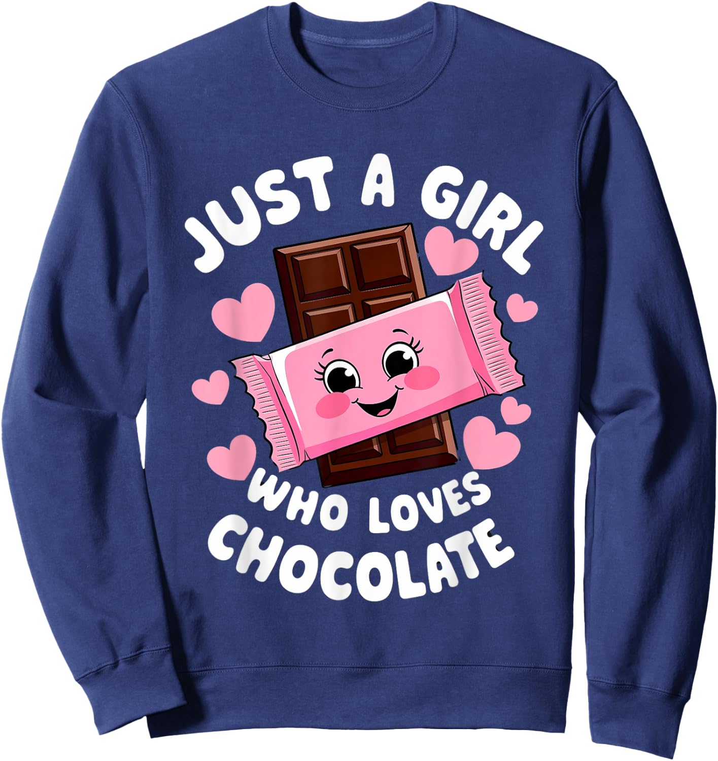 Just a Girl Who Loves Chocolate Cute Humor Sweatshirt - Sweatshirt | Navy