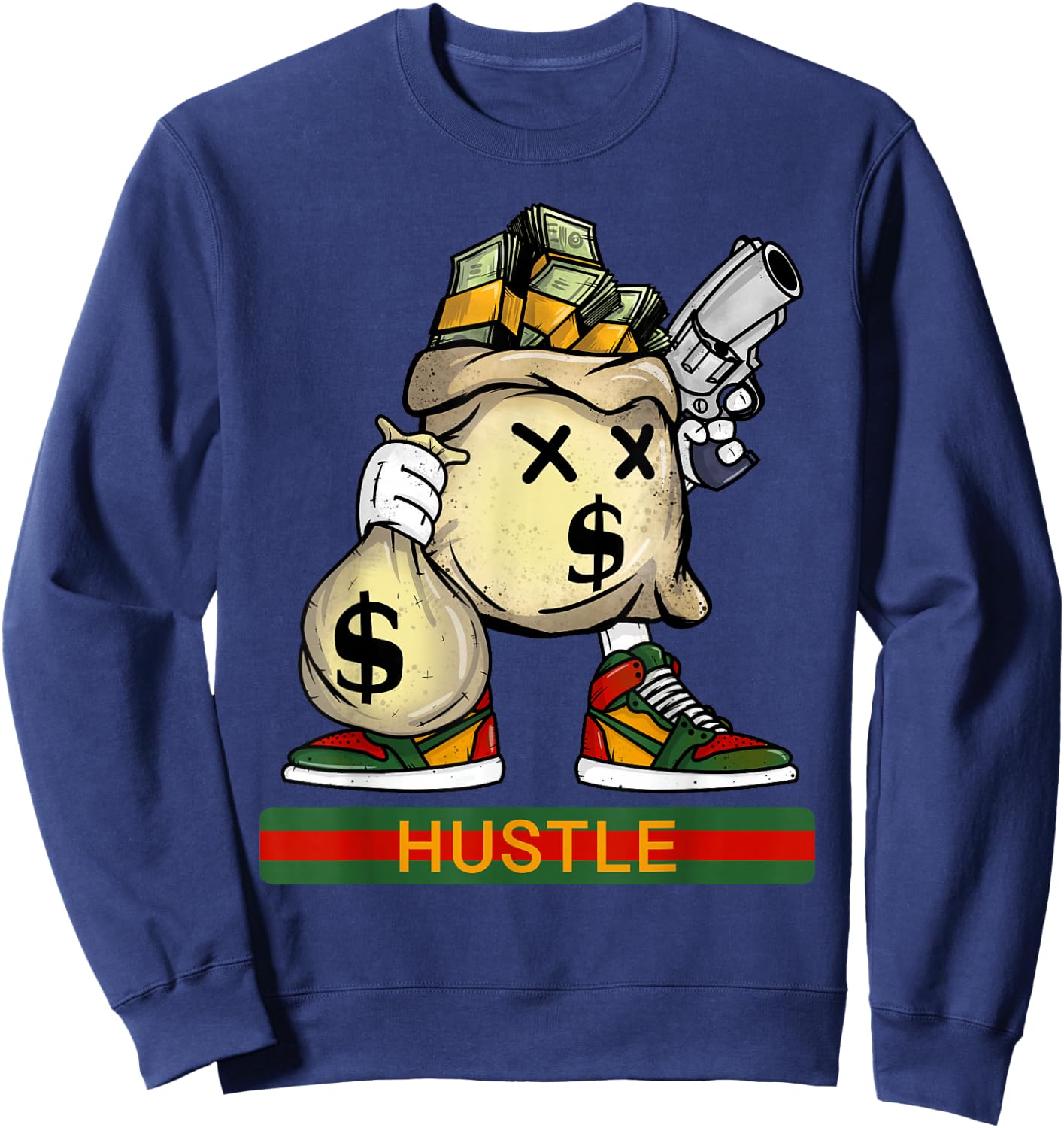 Money Stacks Hustle Wall Street Hip Hop Rap Lover Gift Sweatshirt - Sweatshirt | Navy