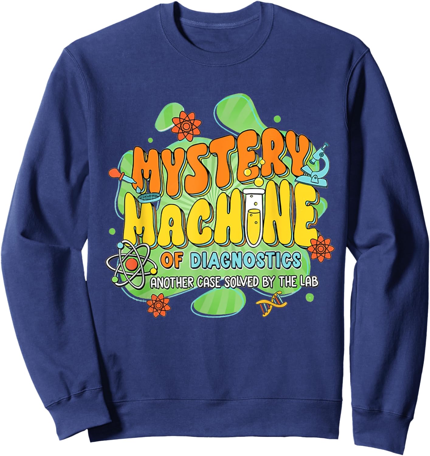Mystery Machine of Diagnostics Lab Week 2025 Med Lab Tech Sweatshirt - Sweatshirt | Navy