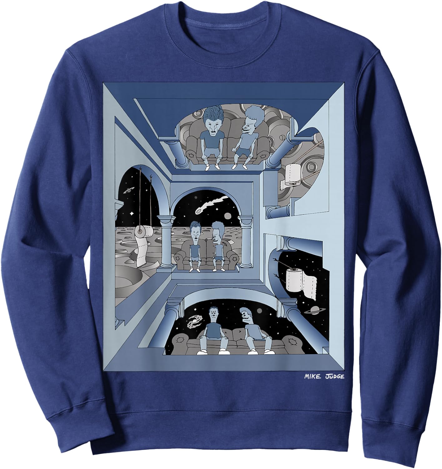 Beavis and Butt-Head Escher Style Sweatshirt - Sweatshirt | Navy
