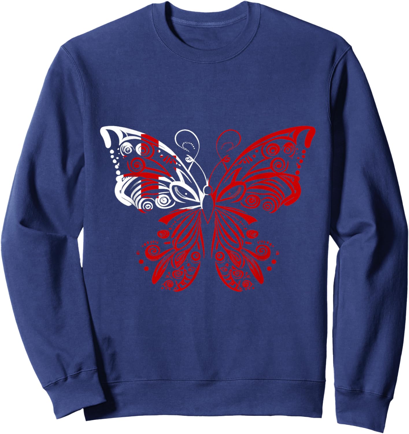 Tonga Flag Butterfly Tongan Pride Tongan Roots Tongan Flag Sweatshirt - Sweatshirt | Navy