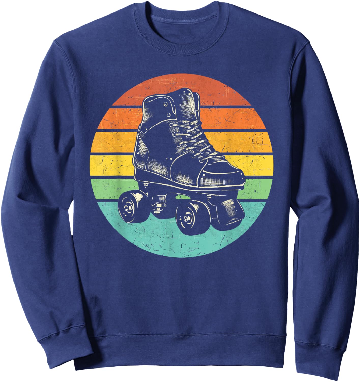 Roller Skate Vintage Style 70s and 80s Skating Sweatshirt - Sweatshirt | Navy