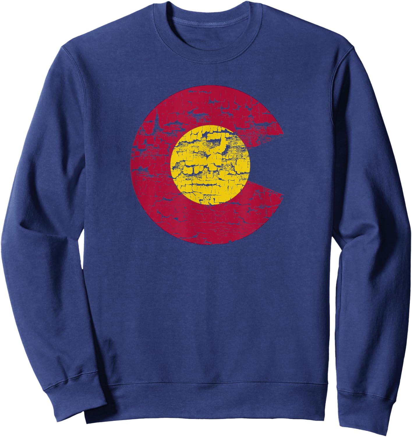 State Flag of Colorado Shirt Camping Hiking Retro Distressed Sweatshirt - Sweatshirt | Navy