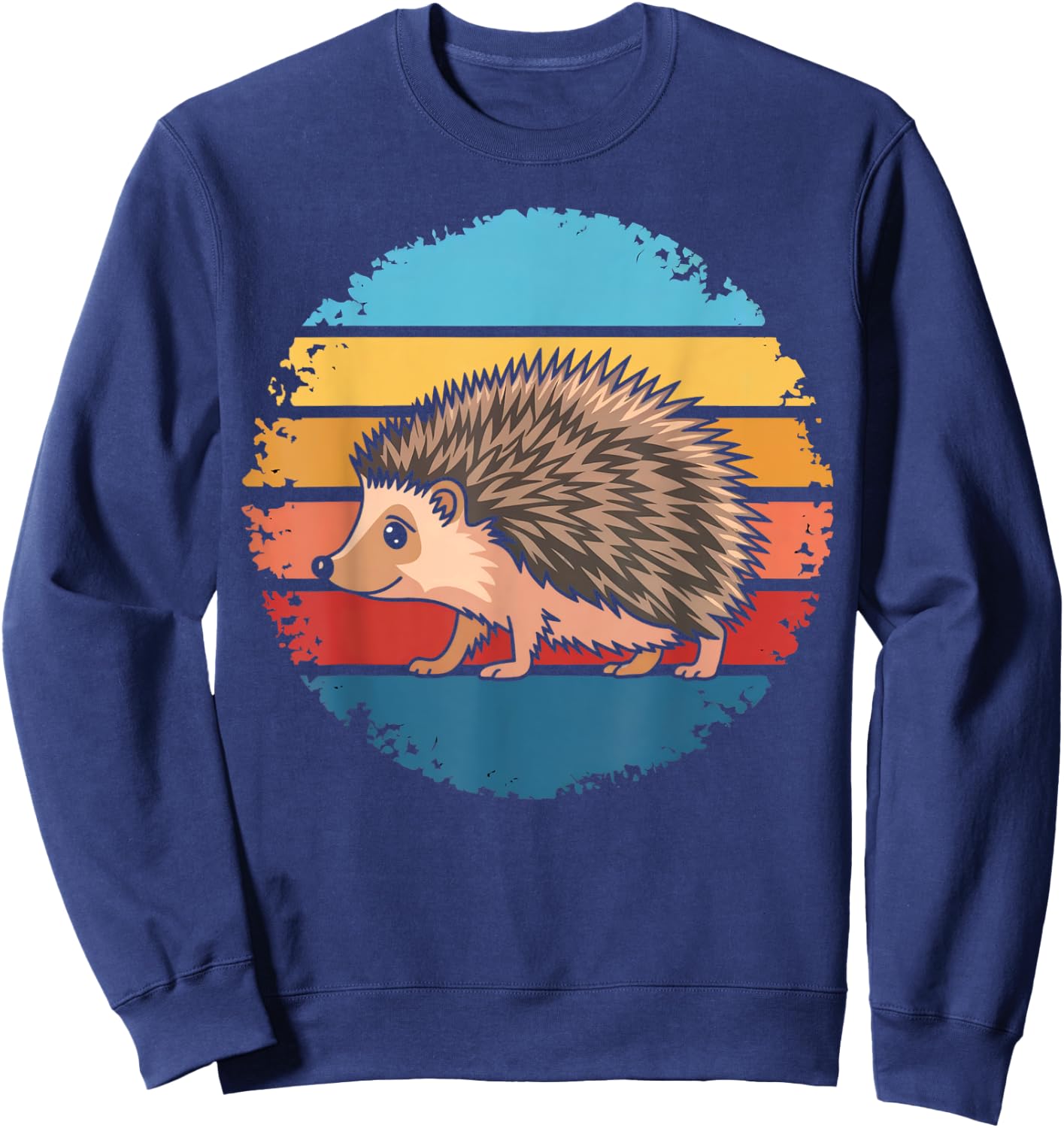 Retro Vintage Hedgehog Animal Lover Nature Gifts Men Women Sweatshirt - Sweatshirt | Navy