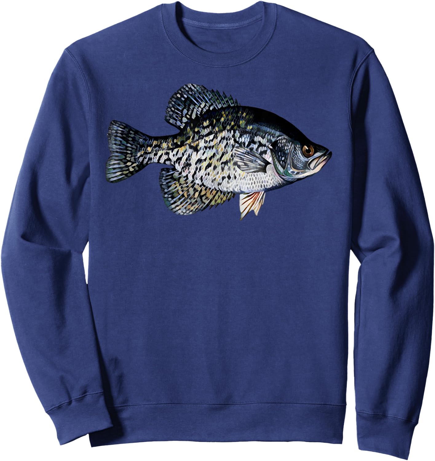 Black Crappie Fish Shirt, Lucky Crappie Fishing Gift Sweatshirt - Sweatshirt | Navy