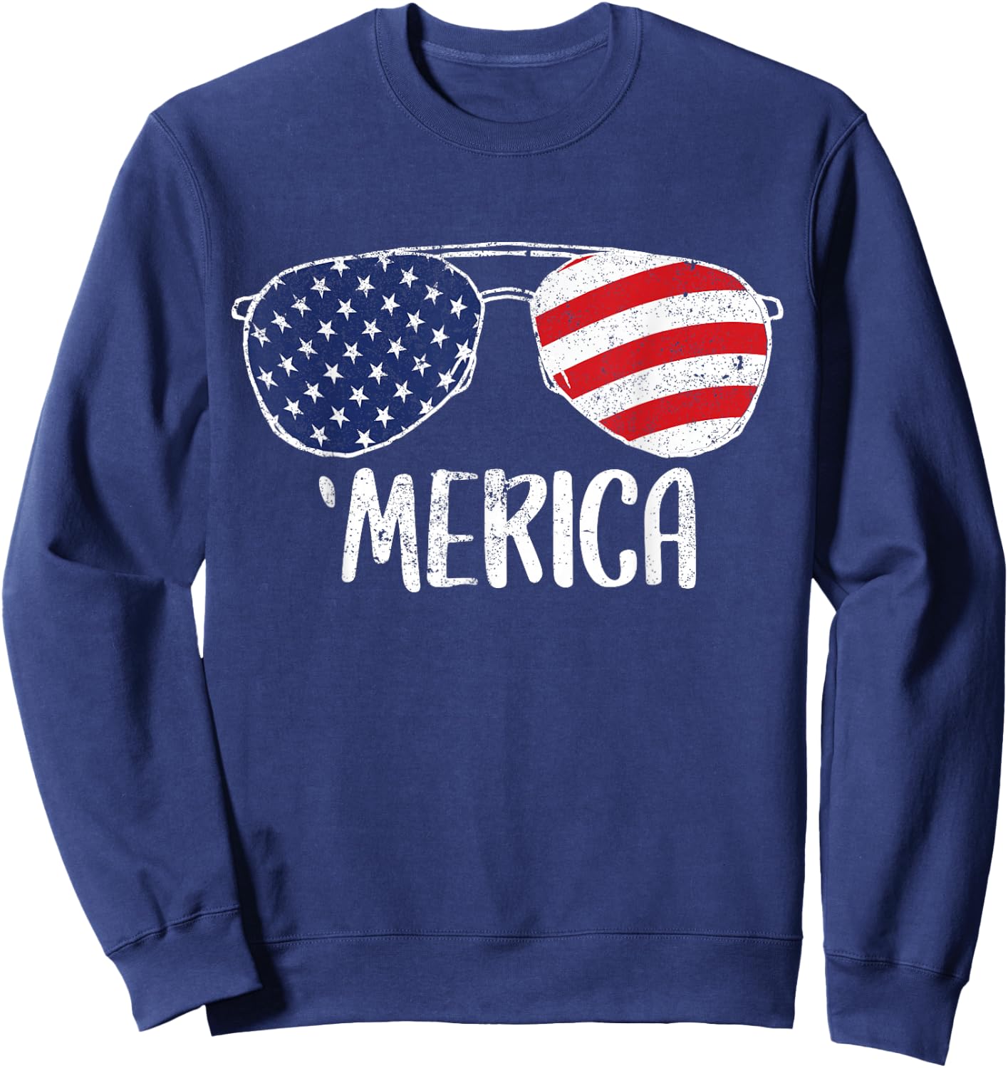 4th of July Merica Sunglasses Gift Men Women Kids USA Sweatshirt - Sweatshirt | Navy
