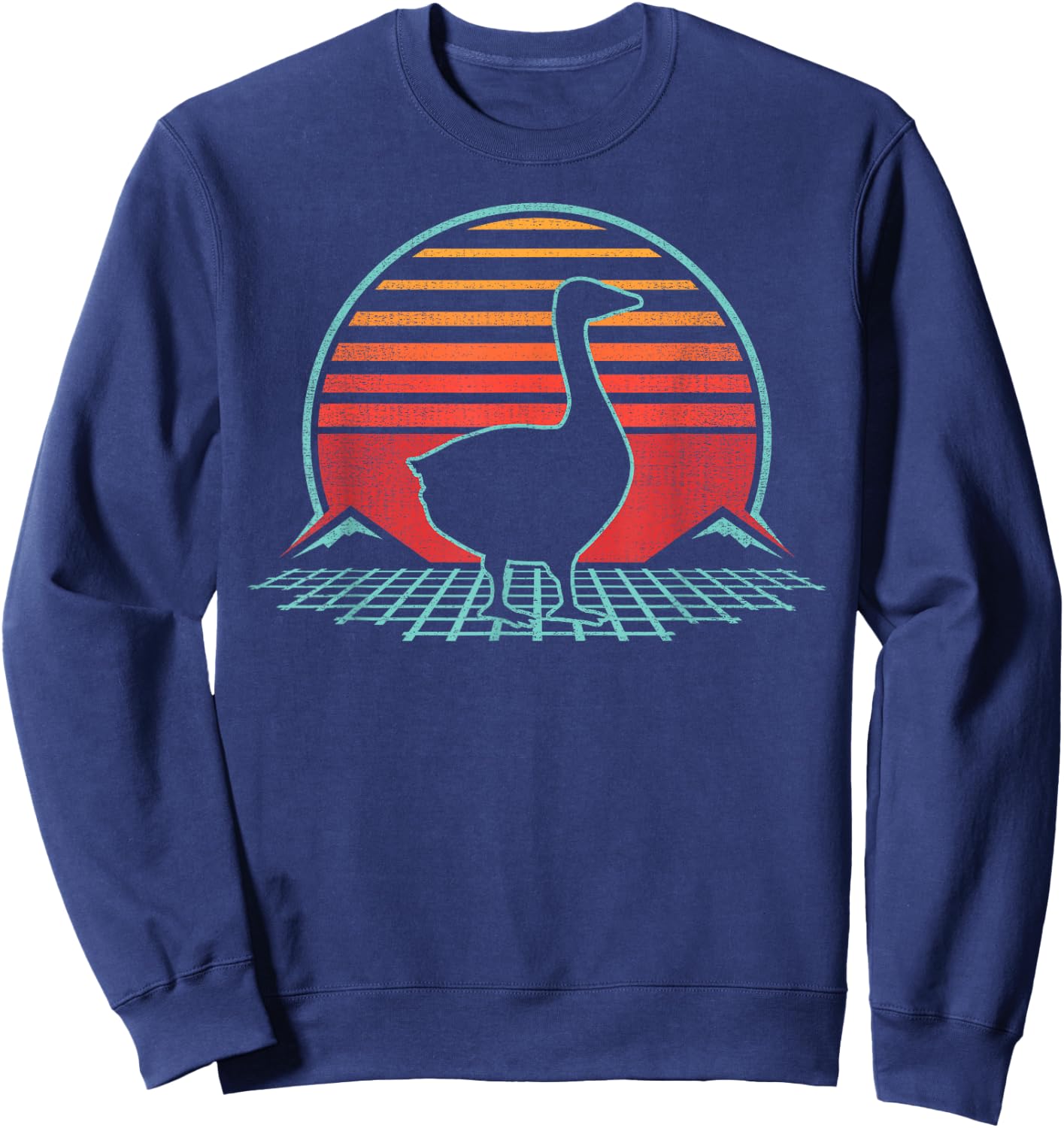 Goose Retro Vintage 80s Style Animal Lover Gift Sweatshirt - Sweatshirt | Navy