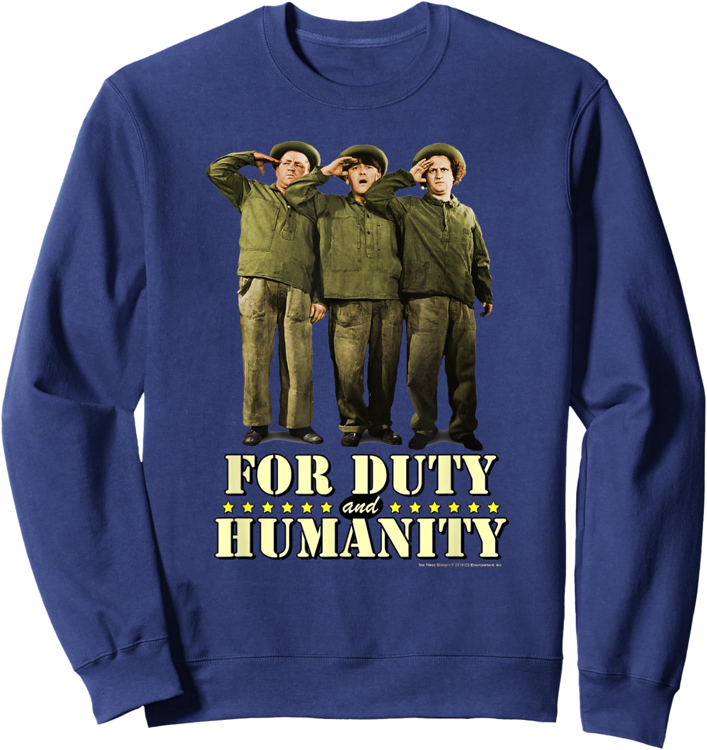 TTS- The Three Stooges For Duty And Humanity Sweatshirt - Sweatshirt | Navy
