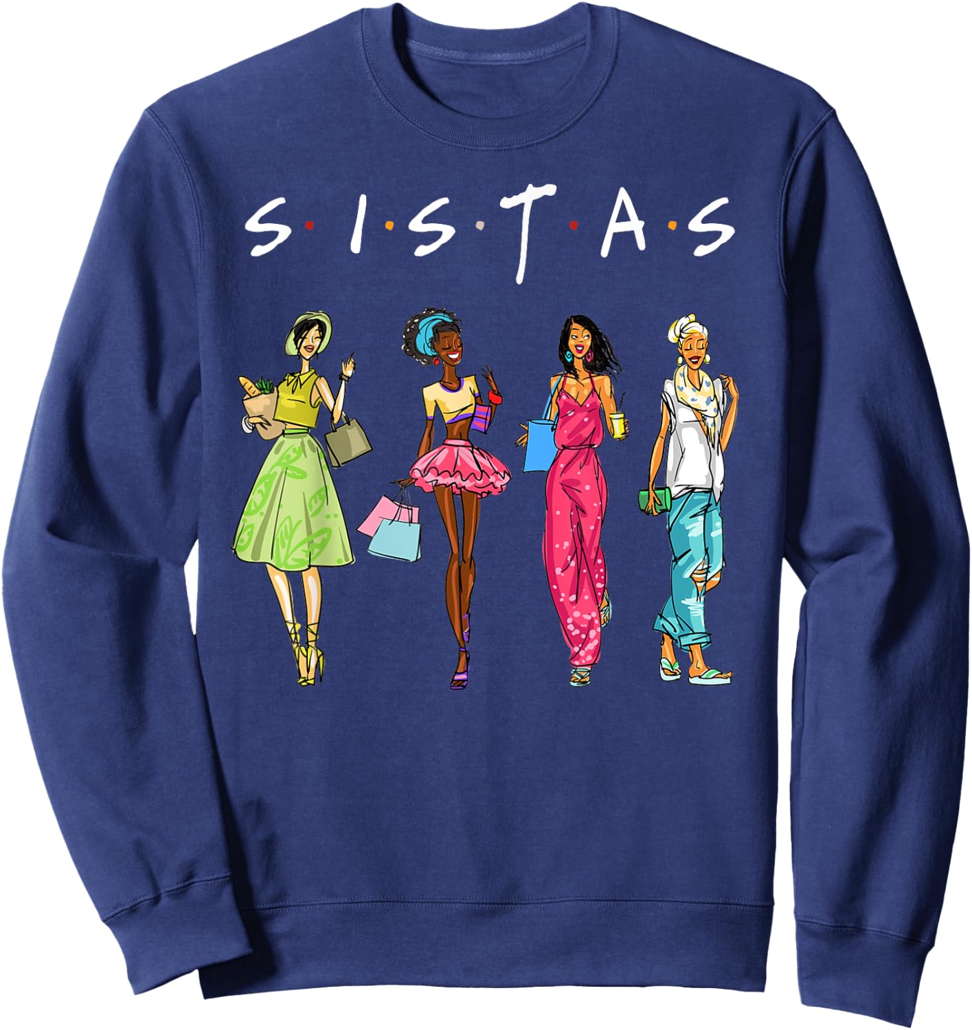Black Sistas Queen Melanin African American Women Pride Sweatshirt - Sweatshirt | Navy