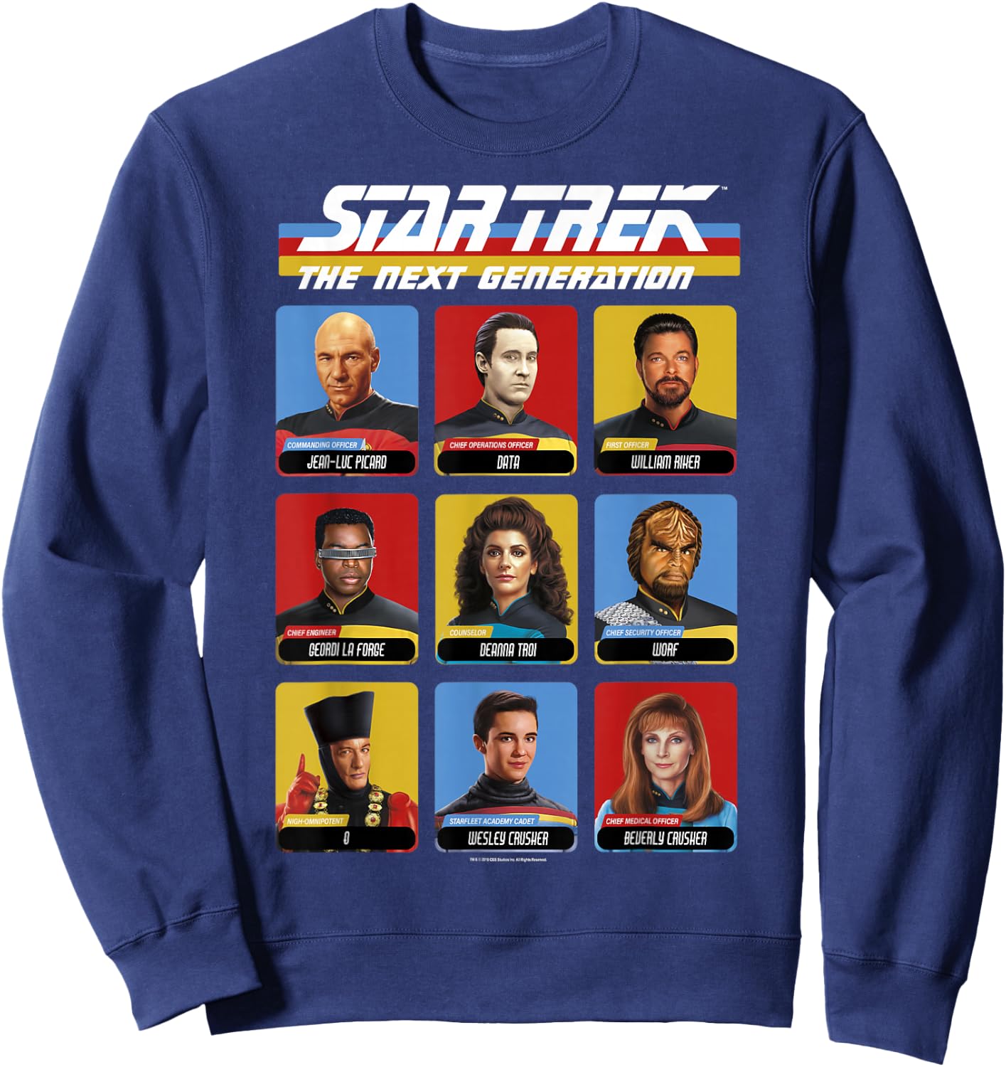 Star Trek Next Generation 9 Cast Members Sweatshirt - Sweatshirt | Navy