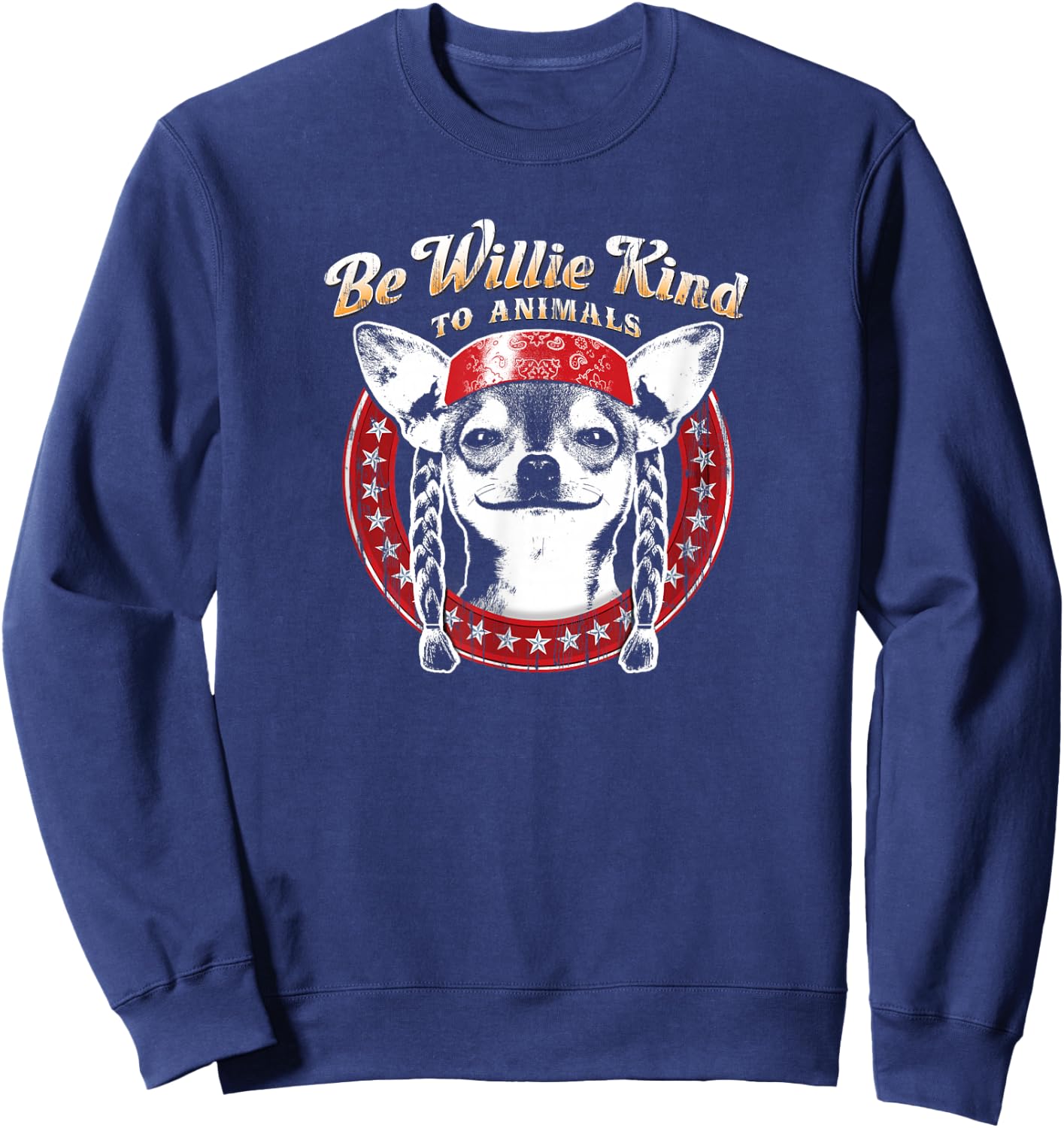 Willie Nelson - Be Willie Kind to Animals Sweatshirt - Sweatshirt | Navy
