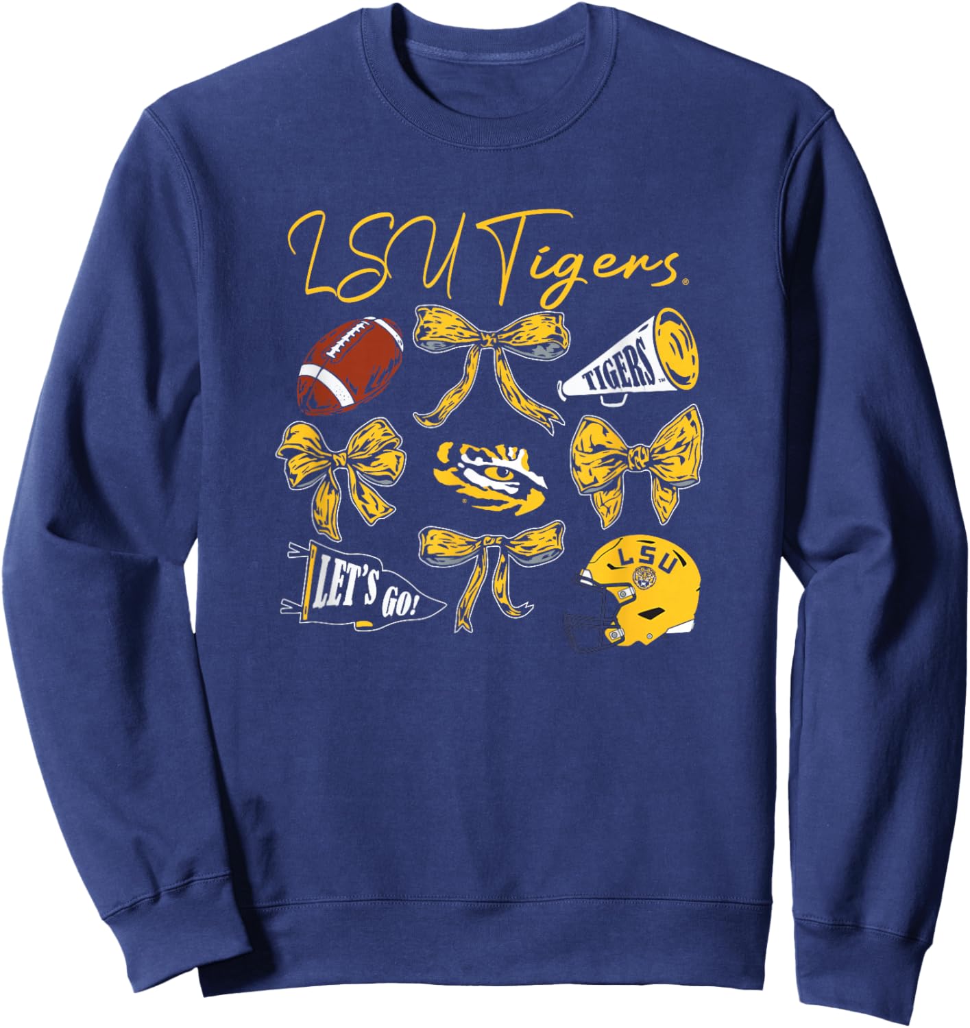 LSU Tigers Football Bows Purple Officially Licensed Sweatshirt - Sweatshirt | Navy