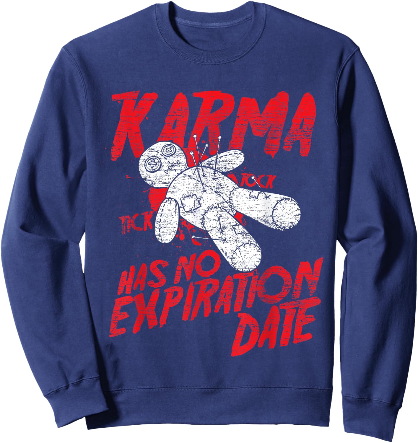 Voodoo Doll Costume Gift Scary Karma Halloween Sweatshirt - Sweatshirt | Navy