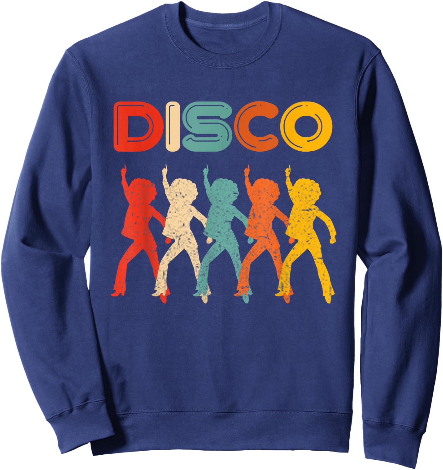 Disco 70s Disco Themed Vintage Retro Dancing Sweatshirt - Sweatshirt | Navy