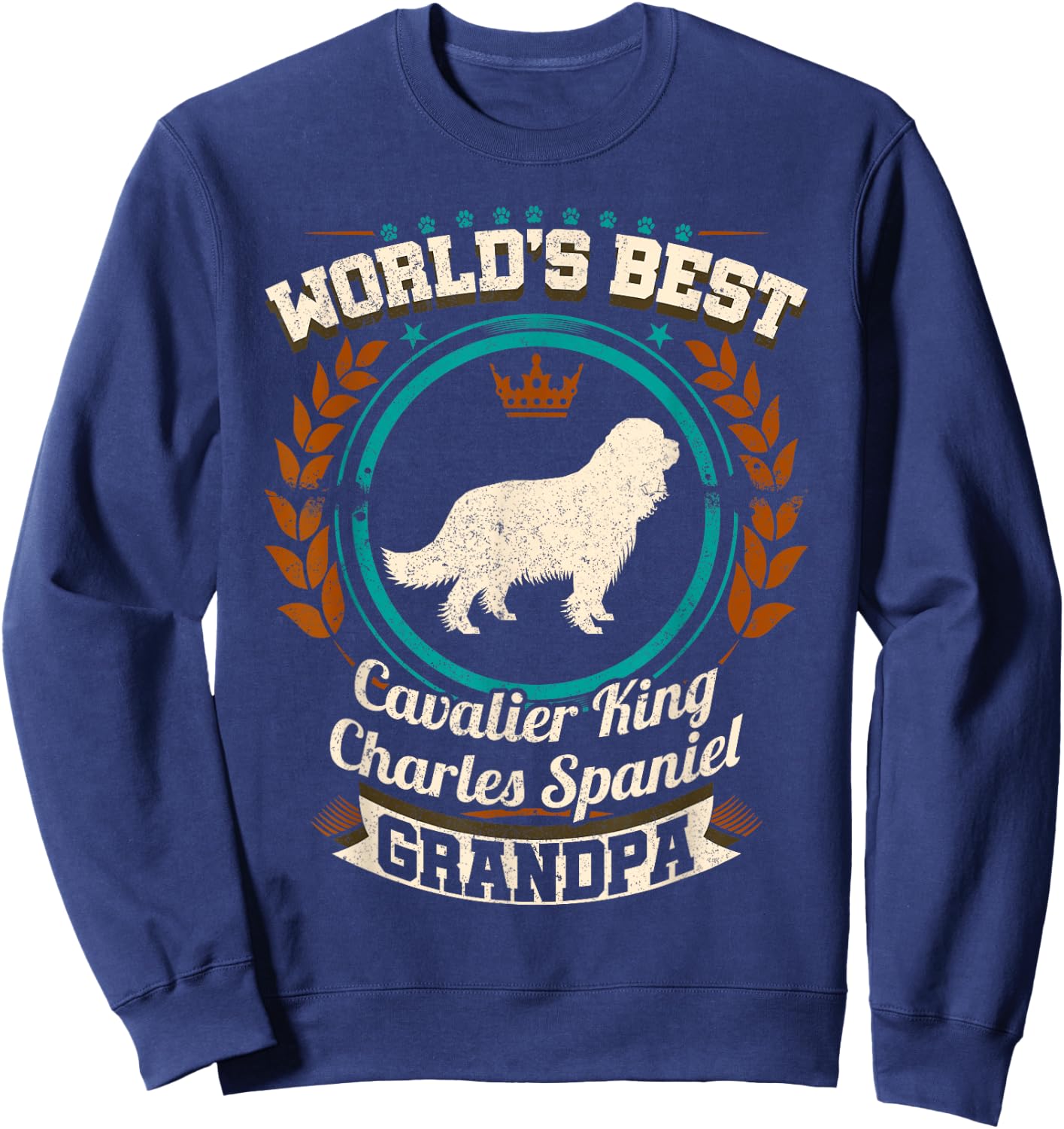 World's Best Cavalier King Charles Spaniel Grandpa Sweatshirt - Sweatshirt | Navy