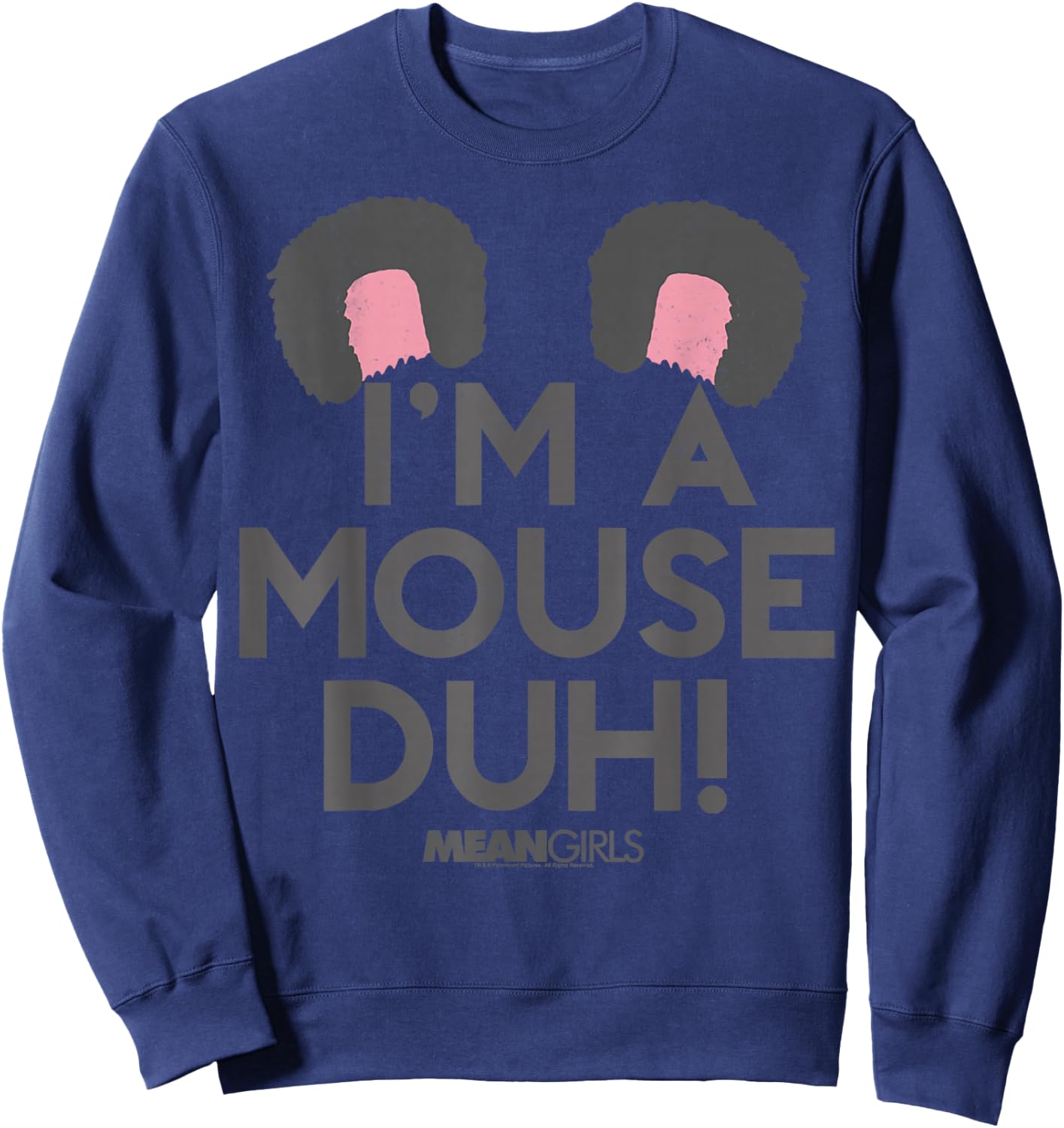 Mean Girls I'm A Mouse Duh Ears Graphic Sweatshirt - Sweatshirt | Navy