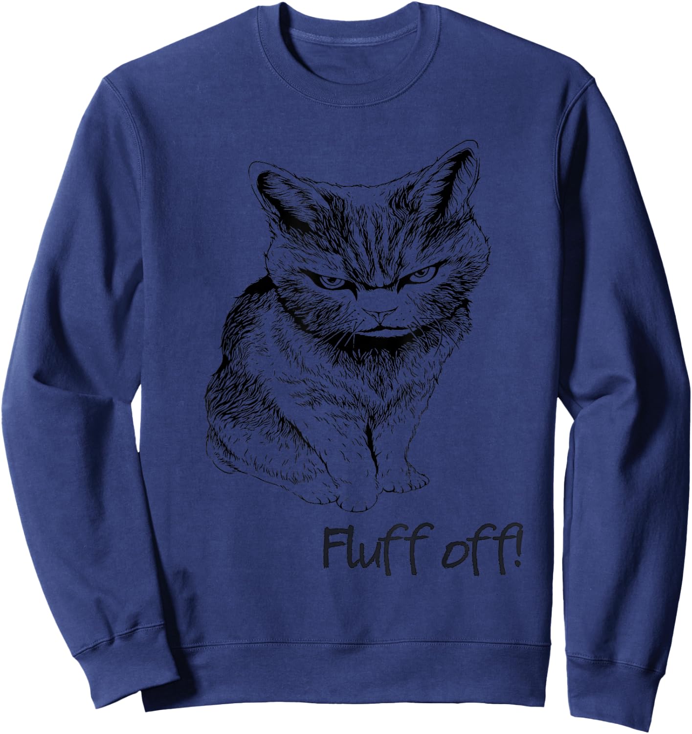 Fluff Off Cat Sweatshirt - Sweatshirt | Navy