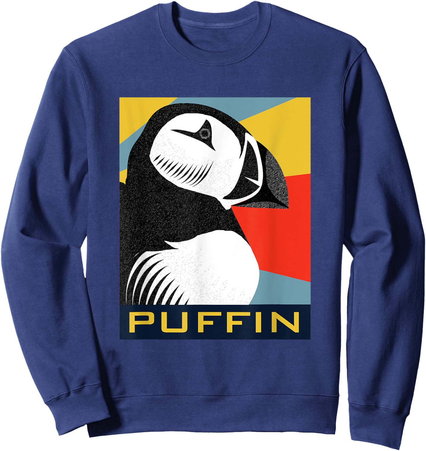 Vintage Retro Silhouette Puffin Sweatshirt - Sweatshirt | Navy