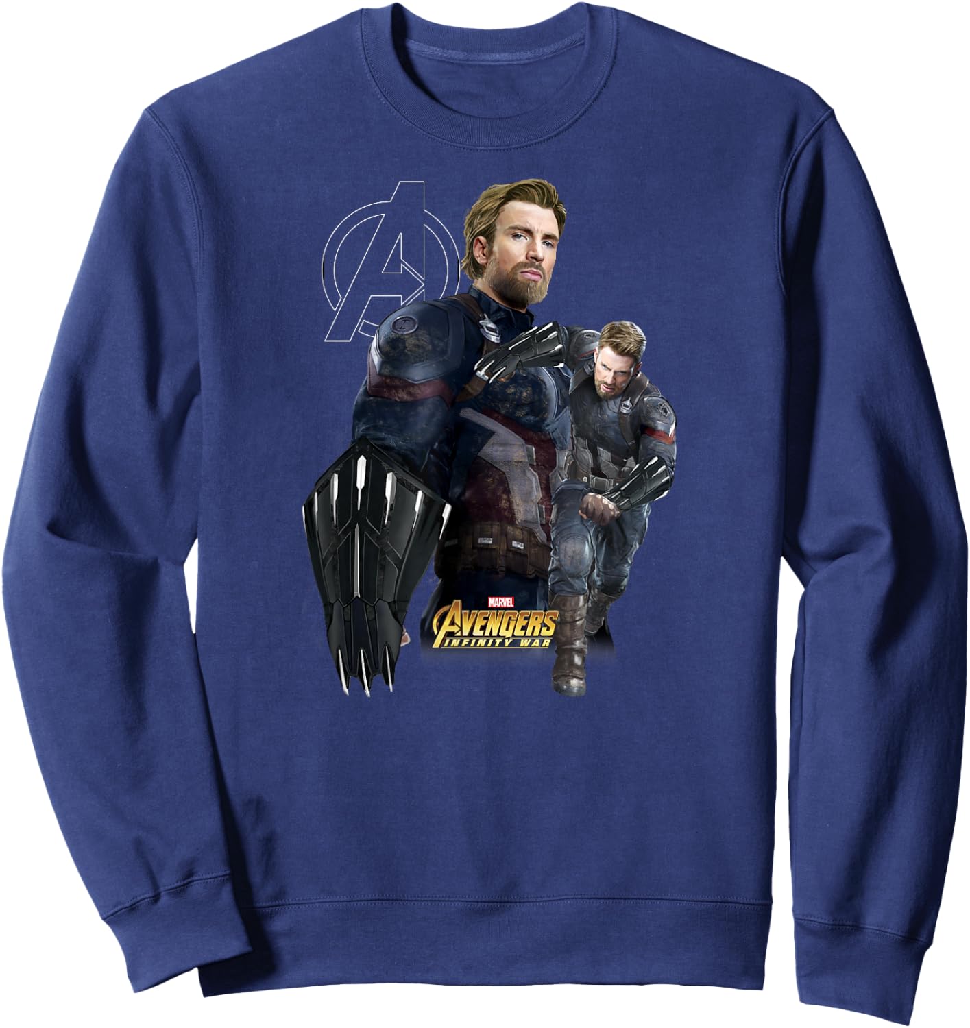 Marvel Infinity War Captain America Fierce Shield Sweatshirt - Sweatshirt | Navy