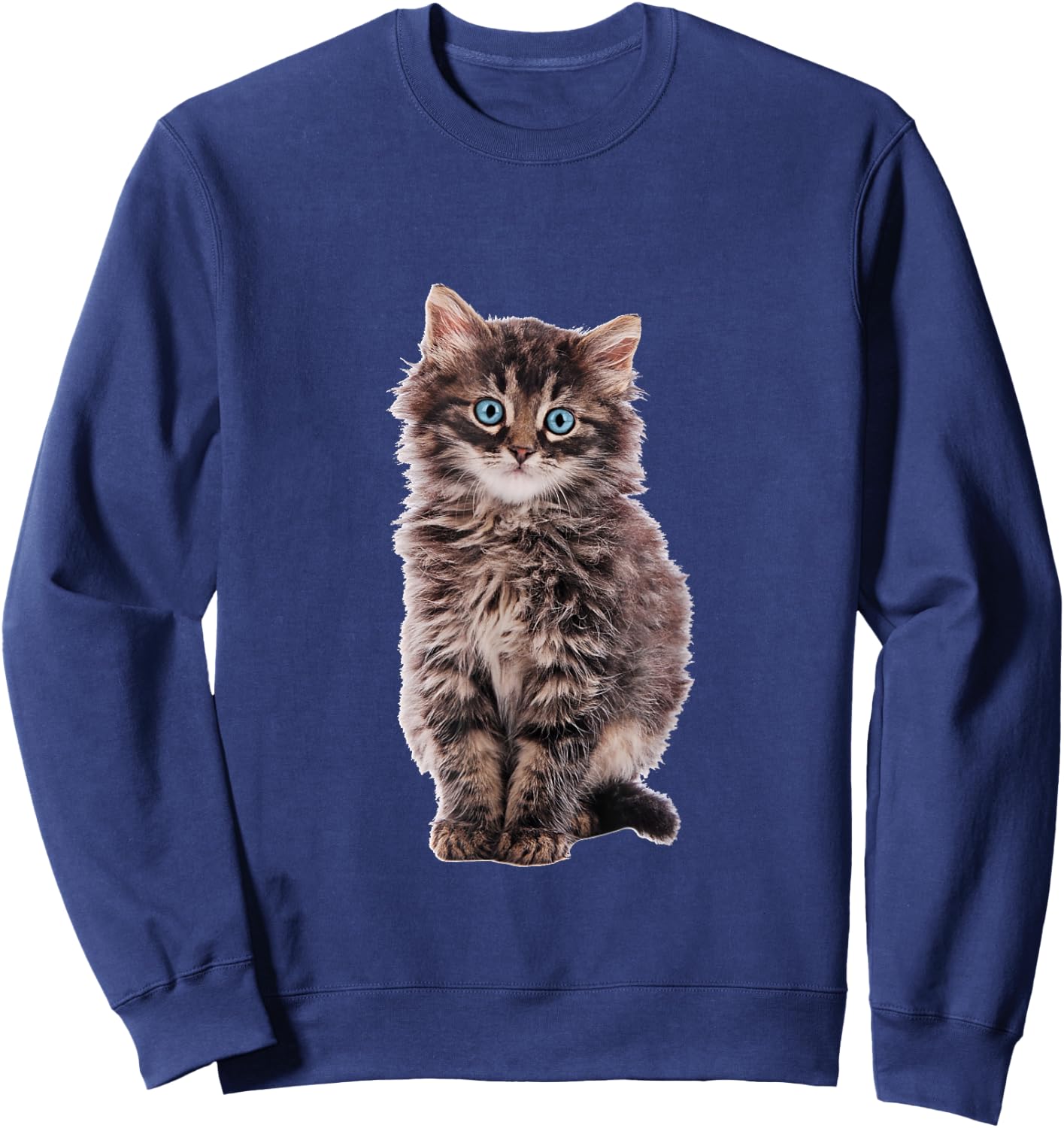 Adorable fluffy Maine Coon brown tabby kitten Sweatshirt - Sweatshirt | Navy