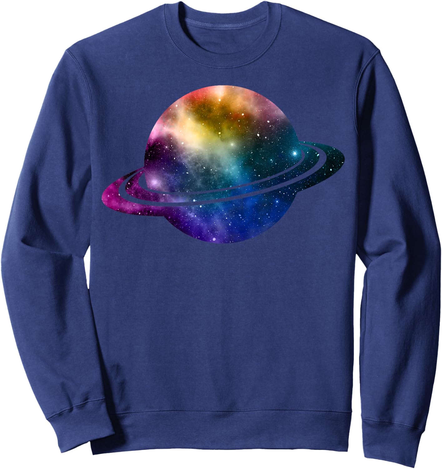 Planet Science, Colorful Saturn Design Sweatshirt - Sweatshirt | Navy