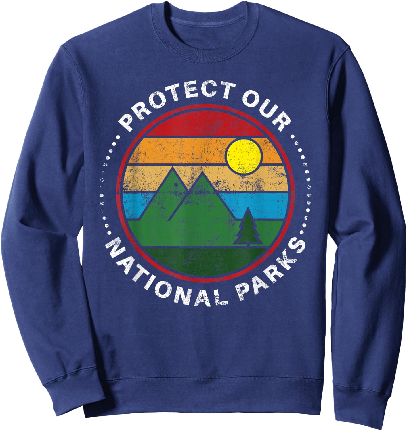 YeoYs National Parks Gifts - Protect Our National Parks - Nature Lover Black Short Sleeve - Small - - Modern Letter Print - Hiking, Outdoor - All Seasons Sweatshirt - Sweatshirt | Navy