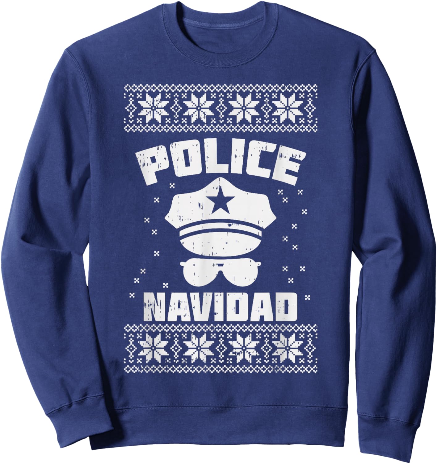 Police Navidad Shirt Christmas Cop Policeman Officer Gift Sweatshirt - Sweatshirt | Navy