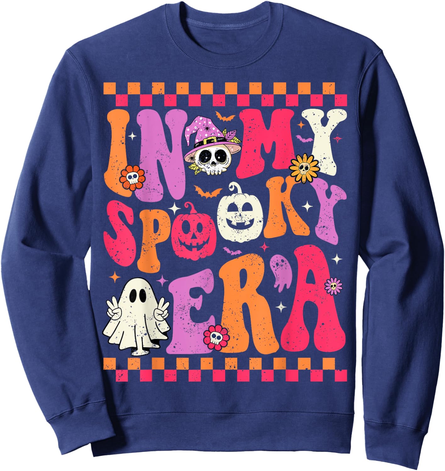 In My Spooky Era Groovy Retro Groovy Ghost Halloween Sweatshirt - Sweatshirt | Navy