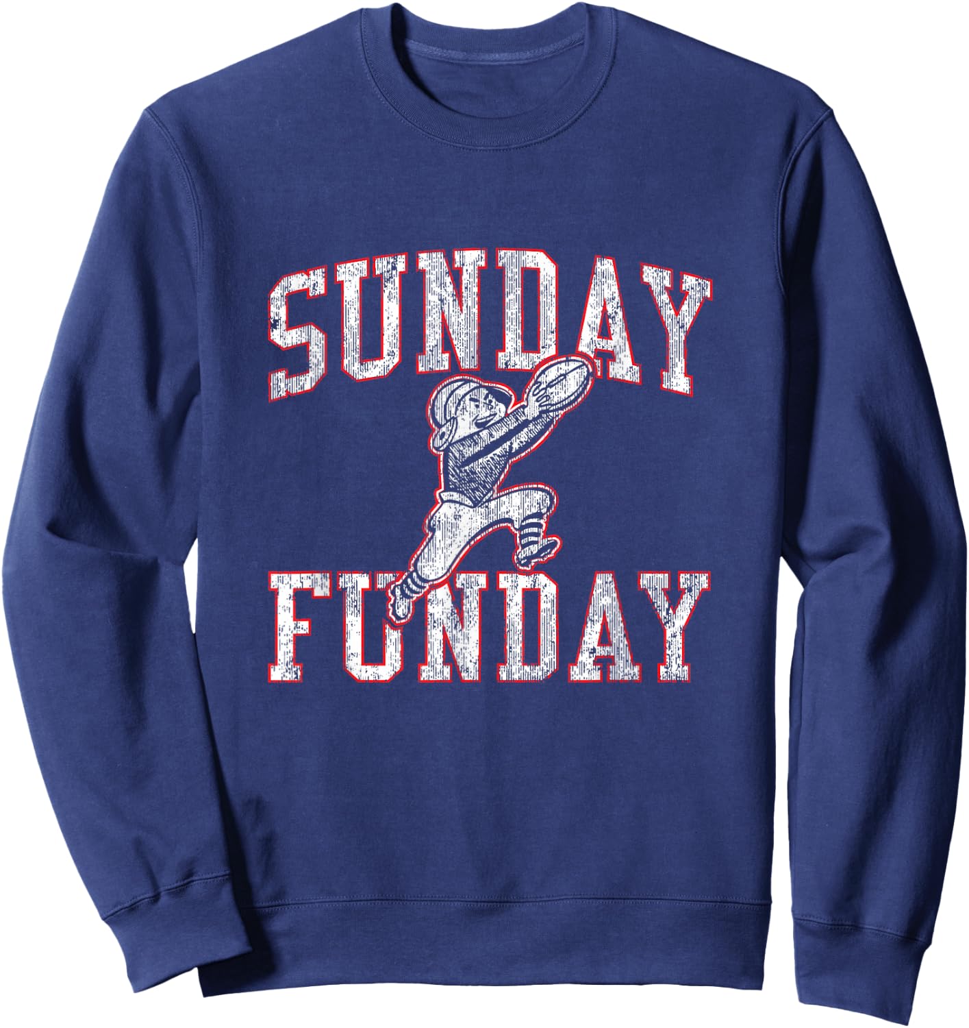 Vintage Sunday Funday T Shirt New England Football Retro Sweatshirt - Sweatshirt | Navy