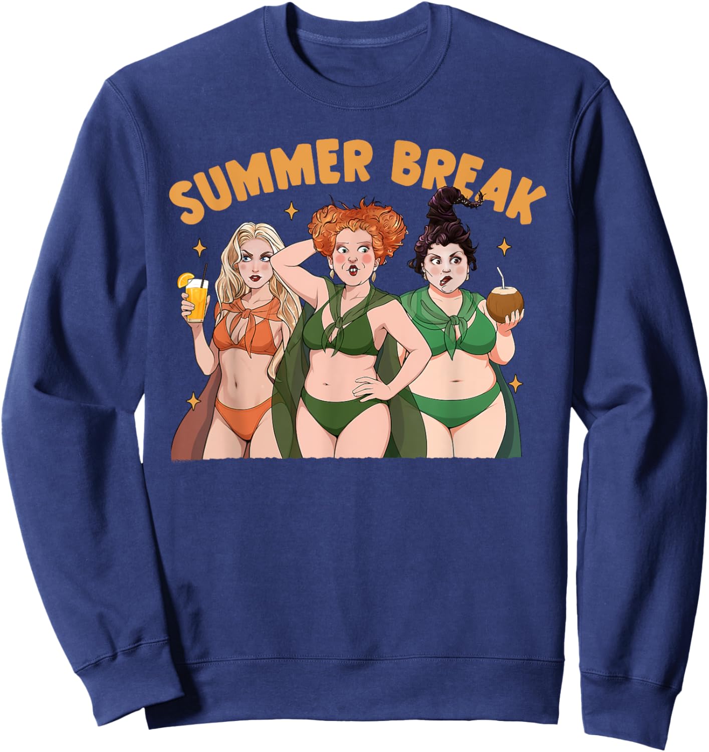 Summerween Pumpkin Halloween Spooky Summer Trip Sweatshirt - Sweatshirt | Navy